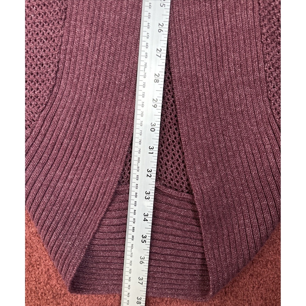 Prana Lima Cardigan Burgundy Red Open Knit Outdoor Lightweight Woman's Size XL - Picture 8 of 8
